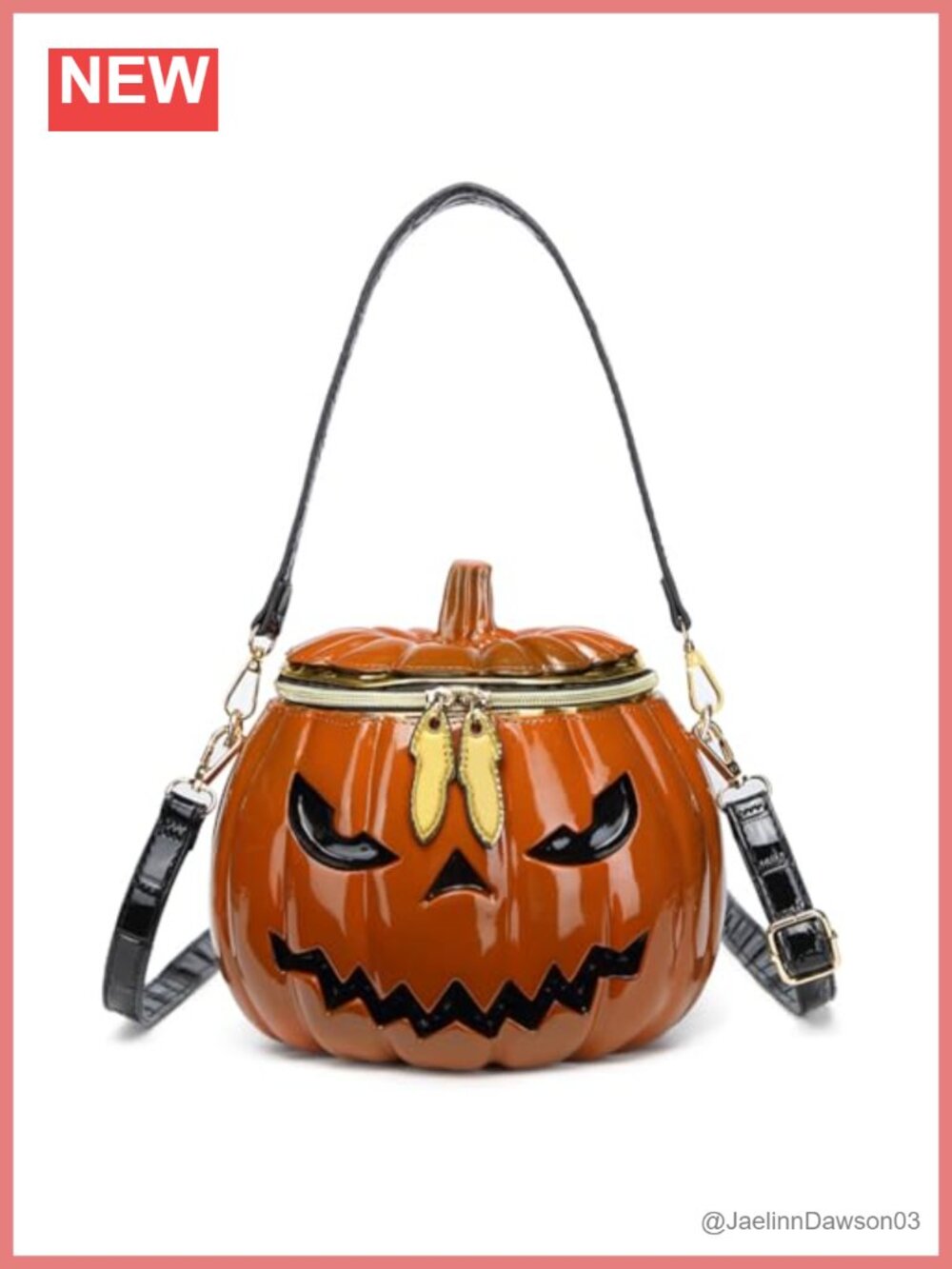 Pumpkin Shaped Crossbody Purse Matte PVC Halloween Bag